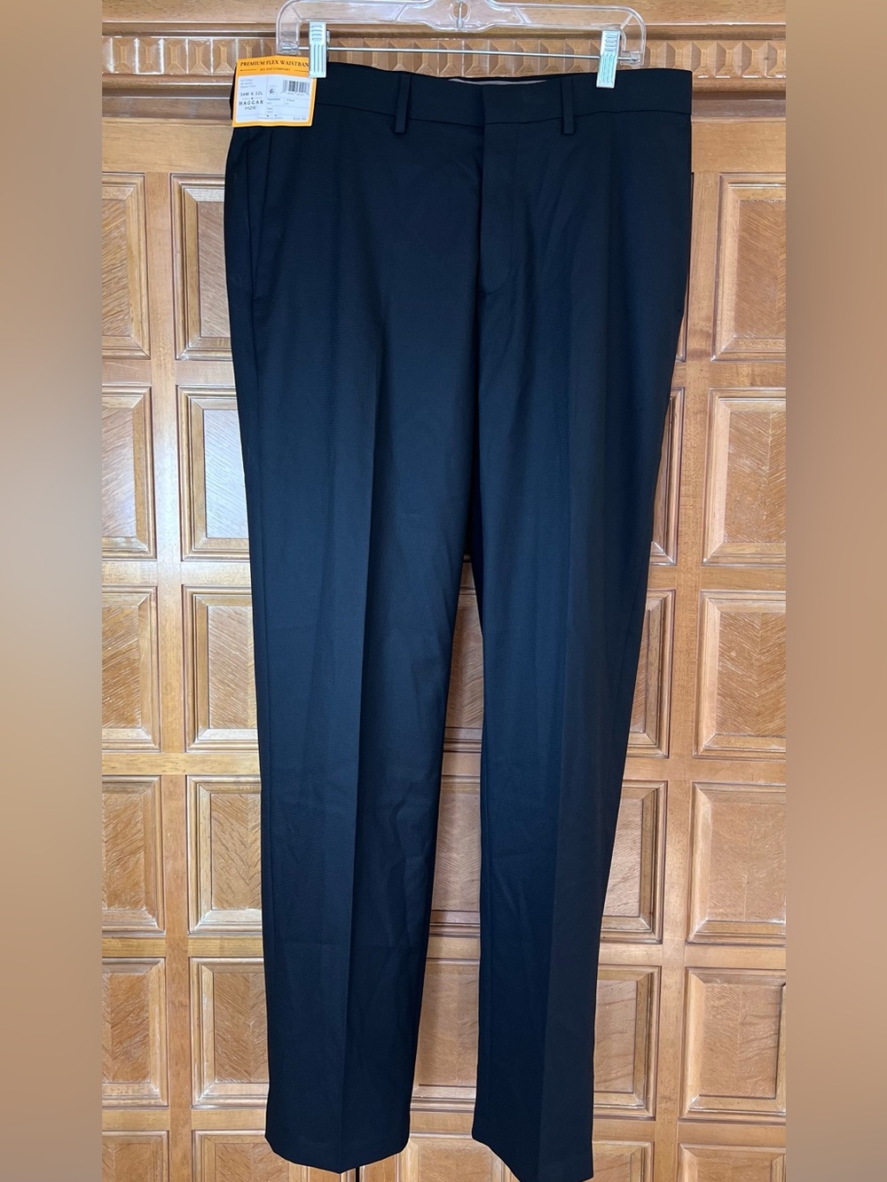 Haggar Premium Stretch Suit Pants Mens 32x30 Black Tailored Fit NWT Flex Waist
